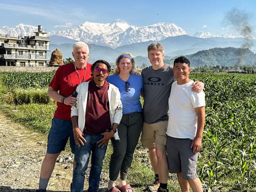 Joe, Jim and Julie in Pokhara on Round Annapurna Trek